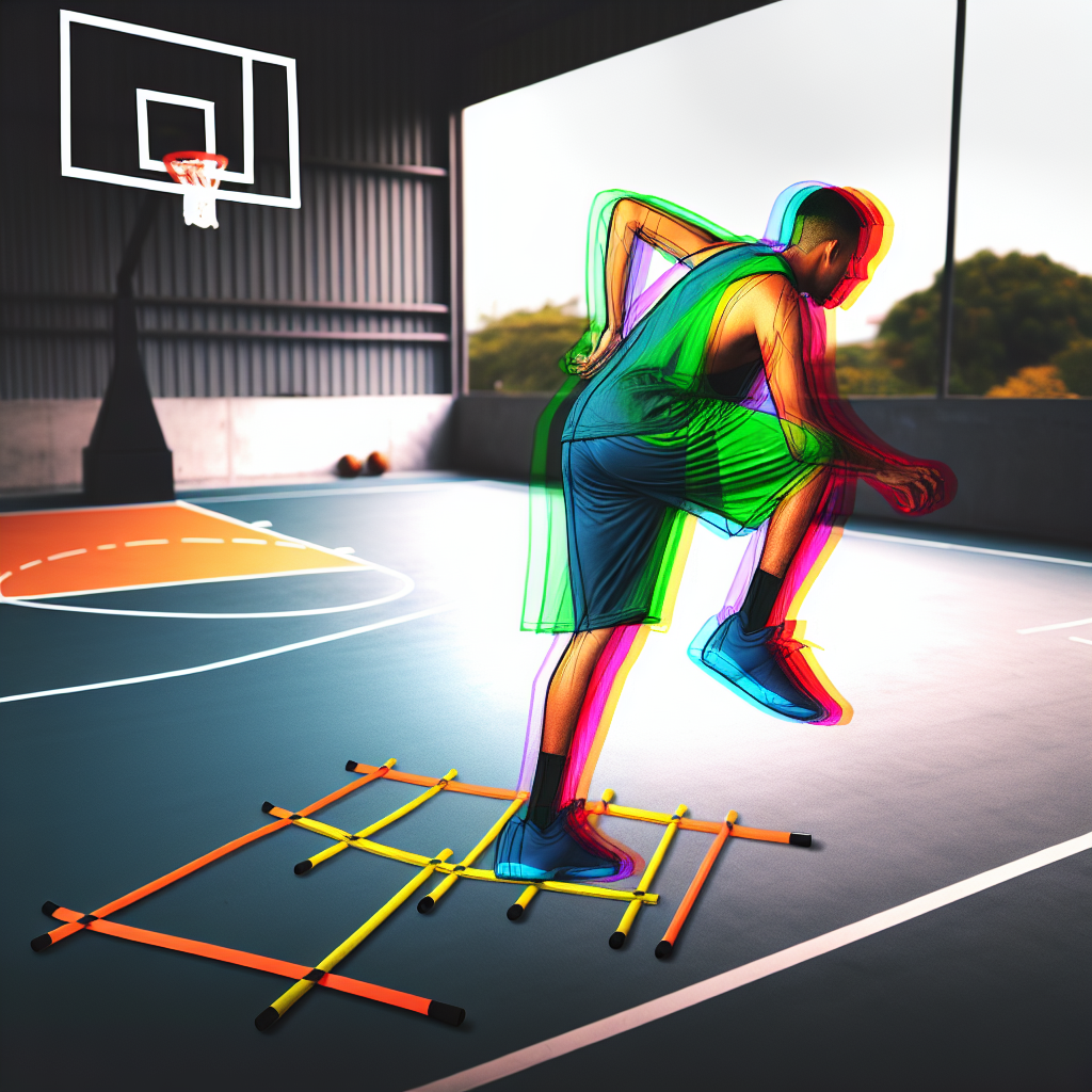 Basketbol oyuncularının kardiyo ve güç çalışmalarını gösteren kondisyon egzersizi görseli