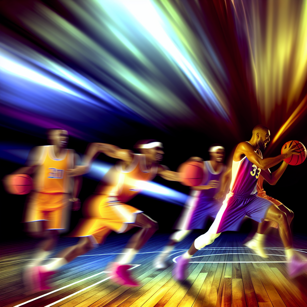 Hızlı savunma yapan basketbol oyuncularının geri dönüş anı